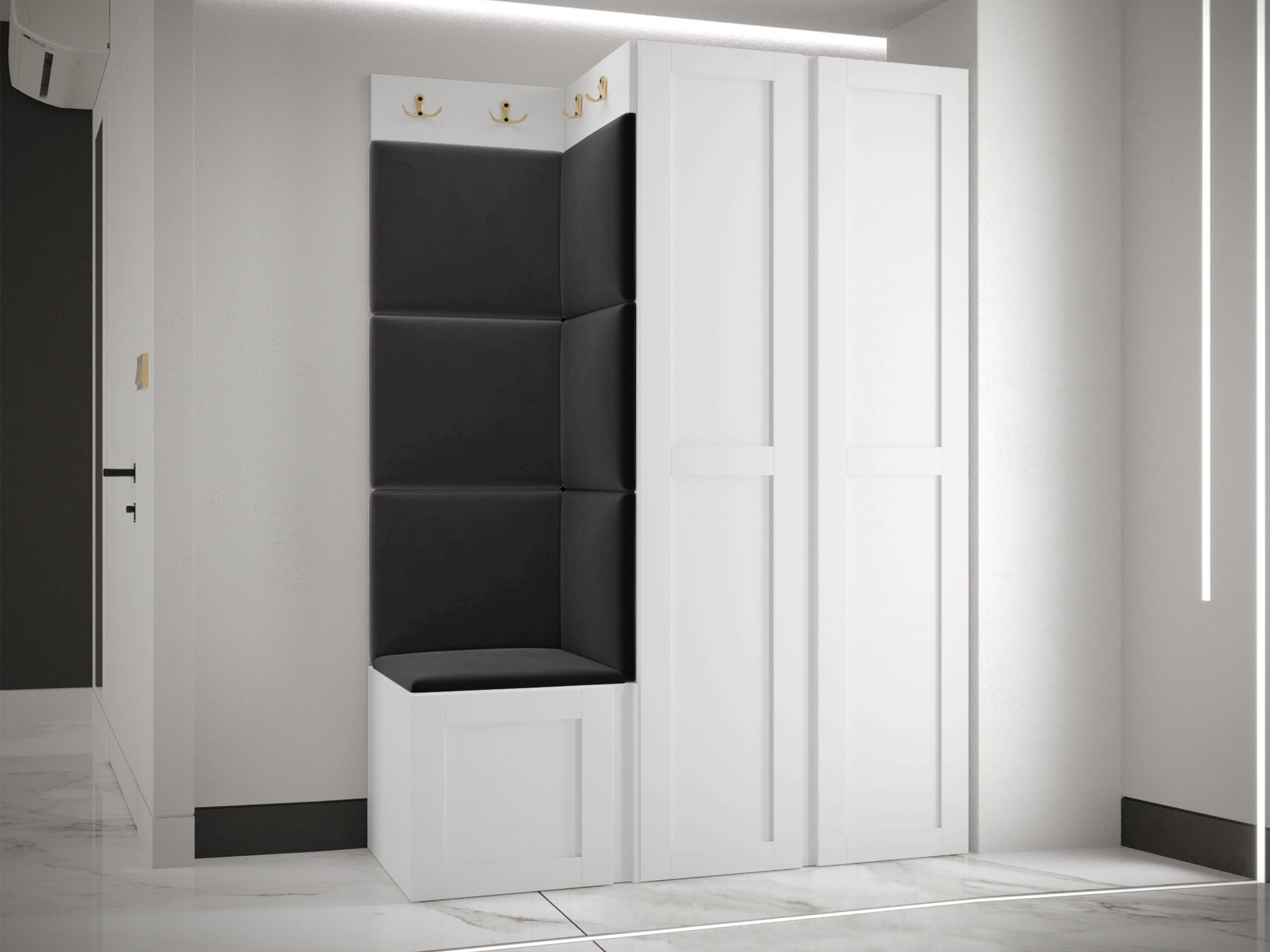 Komplet za predsobo Hartford 379 (Bela)