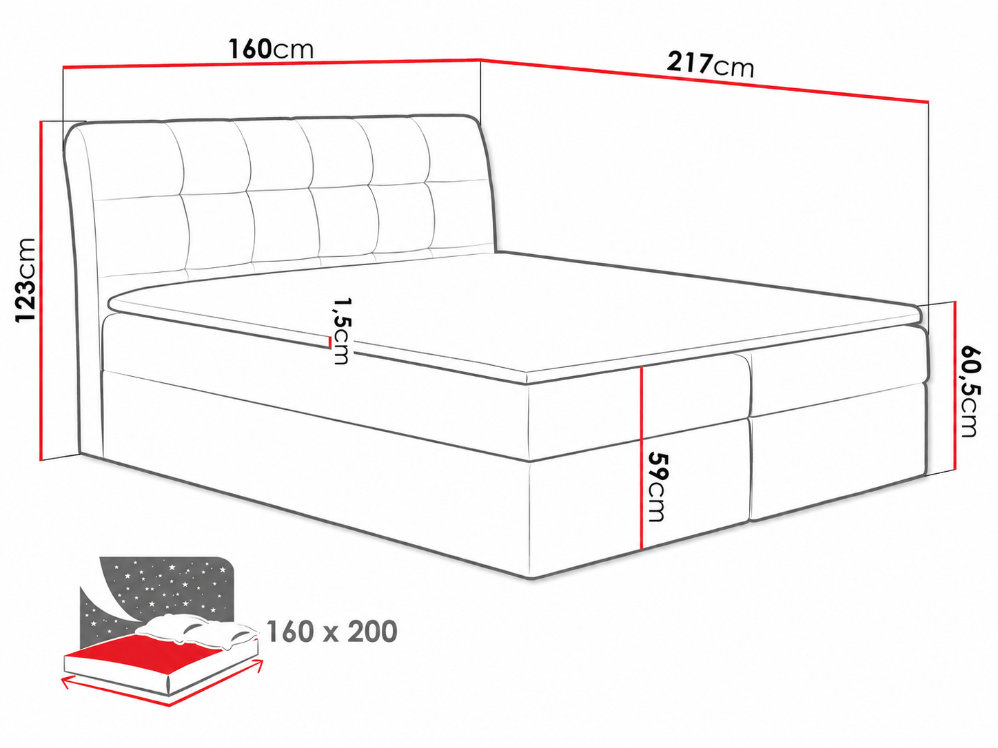 Boxspring postelja Campania (Soft 011)
