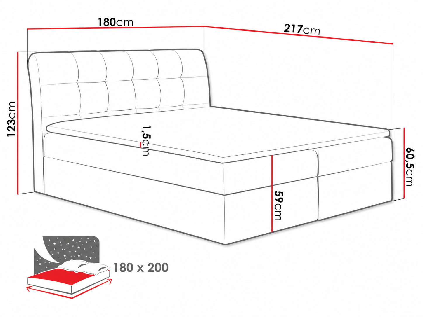 Boxspring postelja Campania (Soft 029)