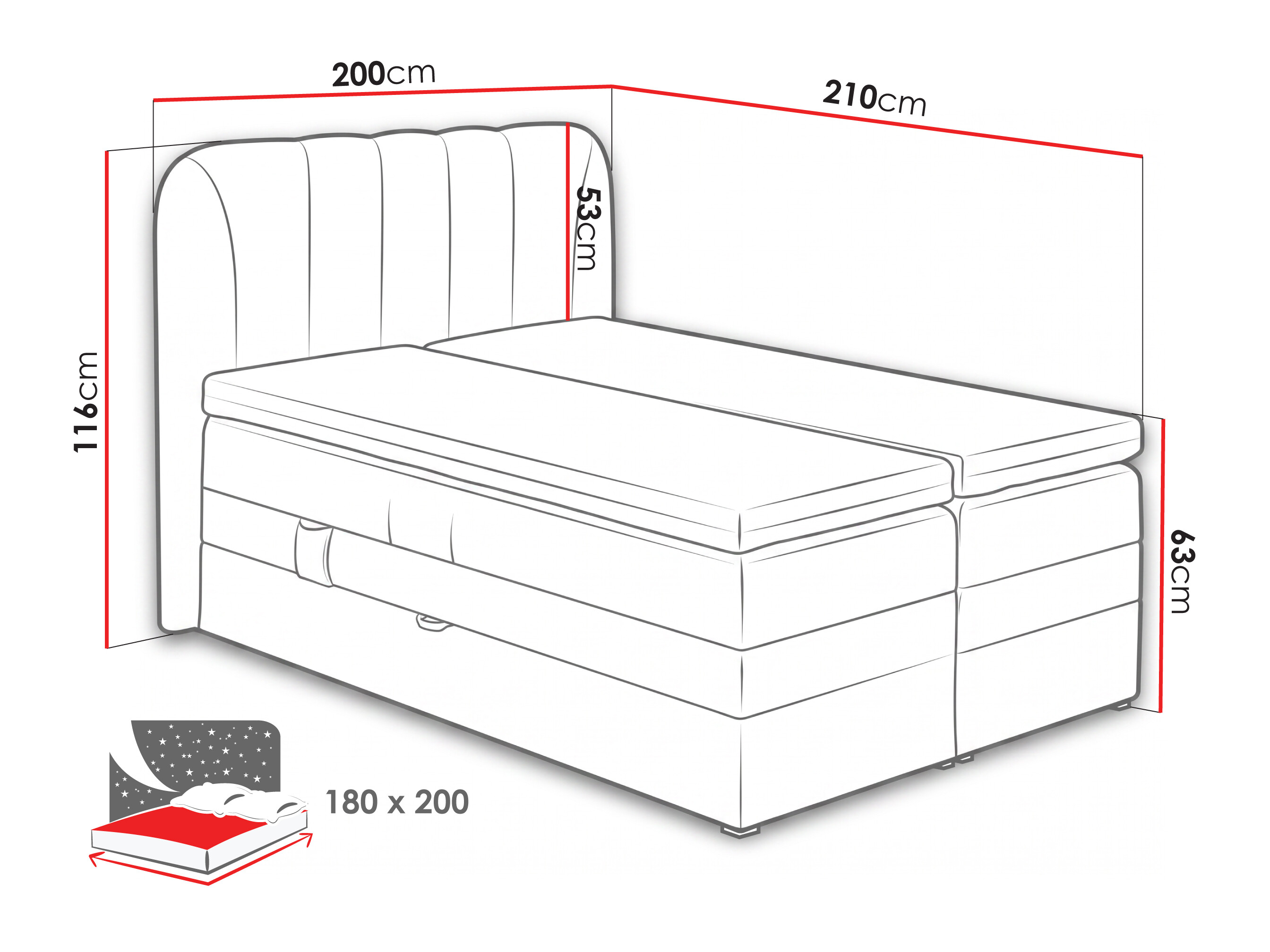 Boxspring postelja Norman 127 (Sivorjava)