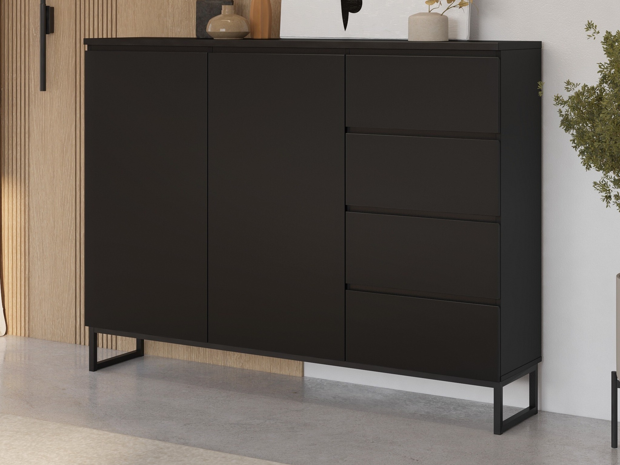 Komoda Velsora 104 (Črna)