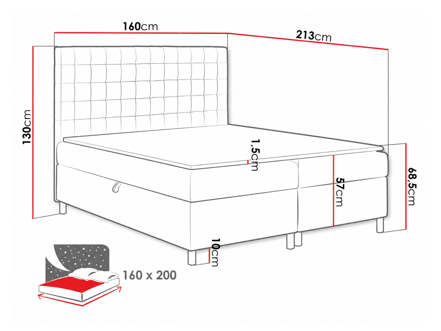 Boxspring postelja Panis (Bristol 2447)