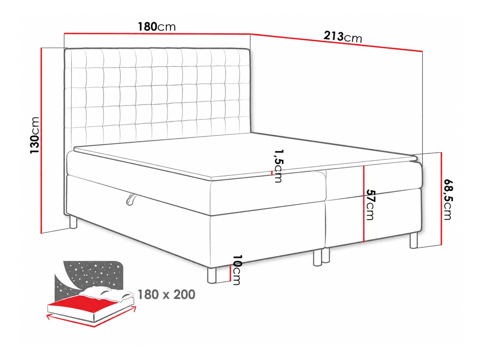 Boxspring postelja Panis (Manila 04)