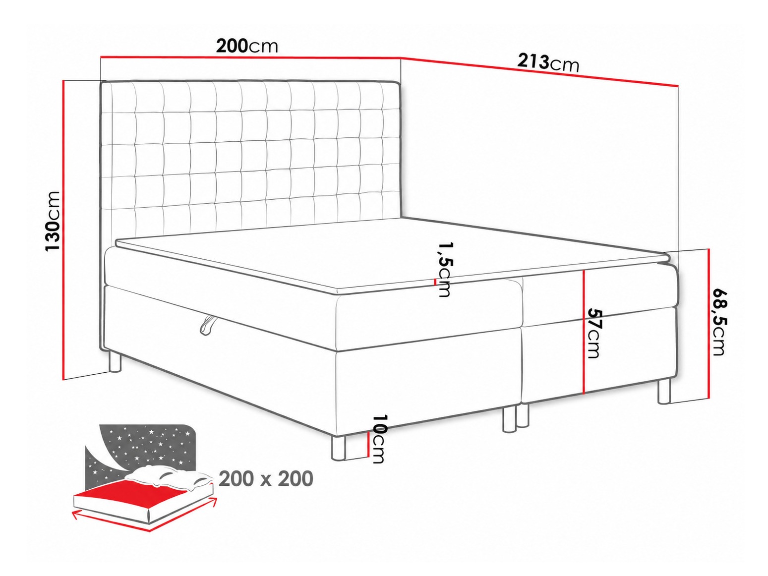 Boxspring postelja Panis (Manila 04)