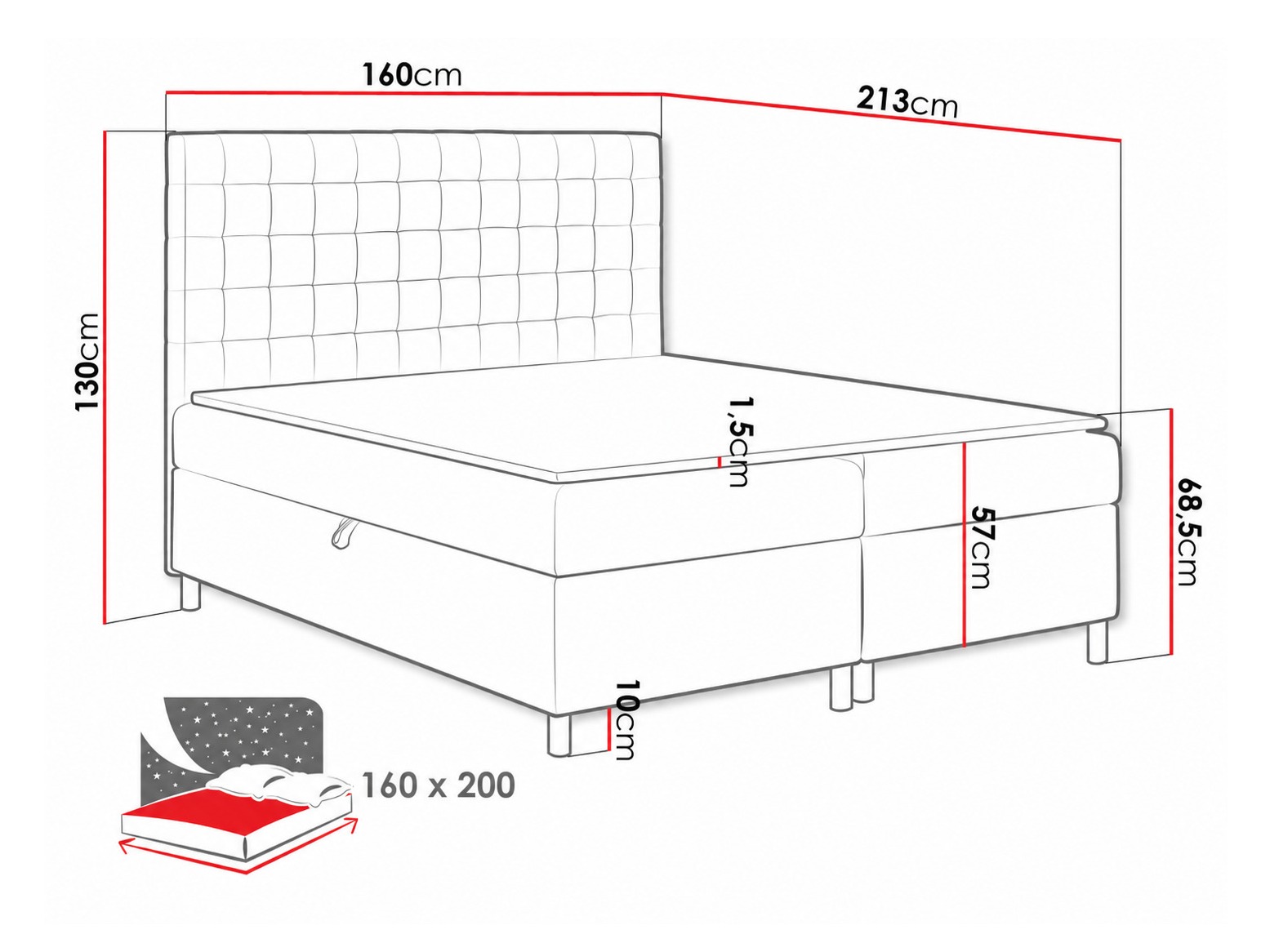 Boxspring postelja Panis (Manila 37)
