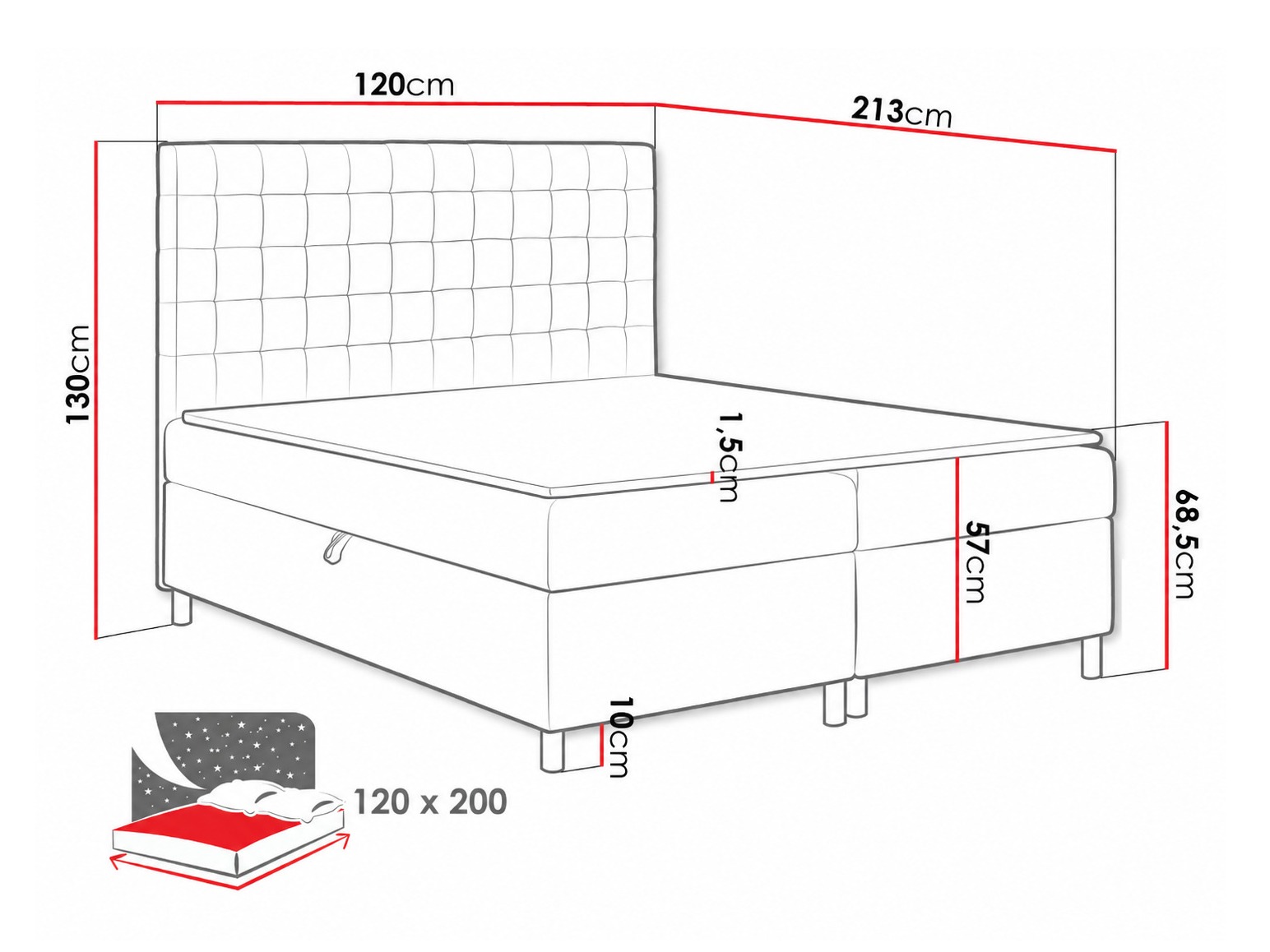 Boxspring postelja Panis (Manila 37)