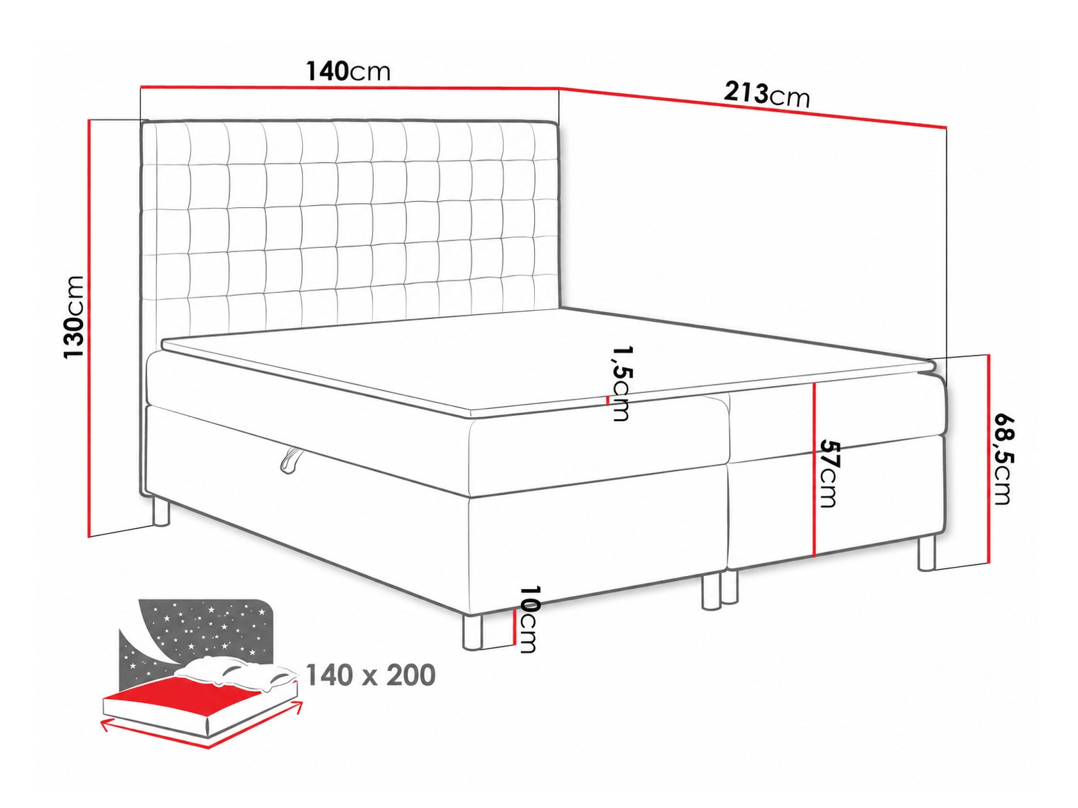 Boxspring postelja Panis (Soft 017)