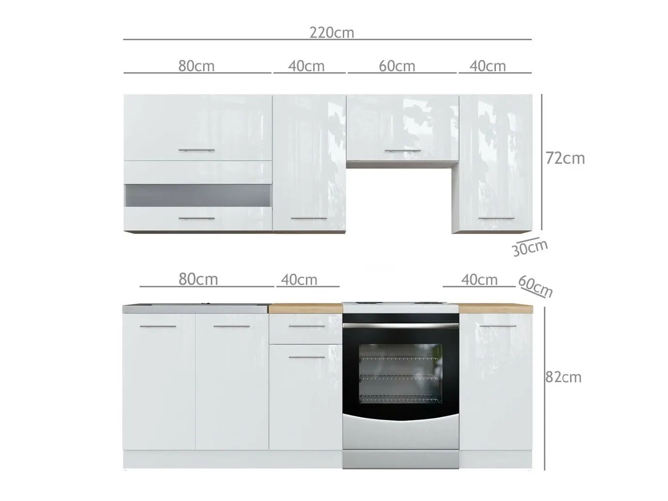 Modularni kuhinjski komplet Tiffa White 117