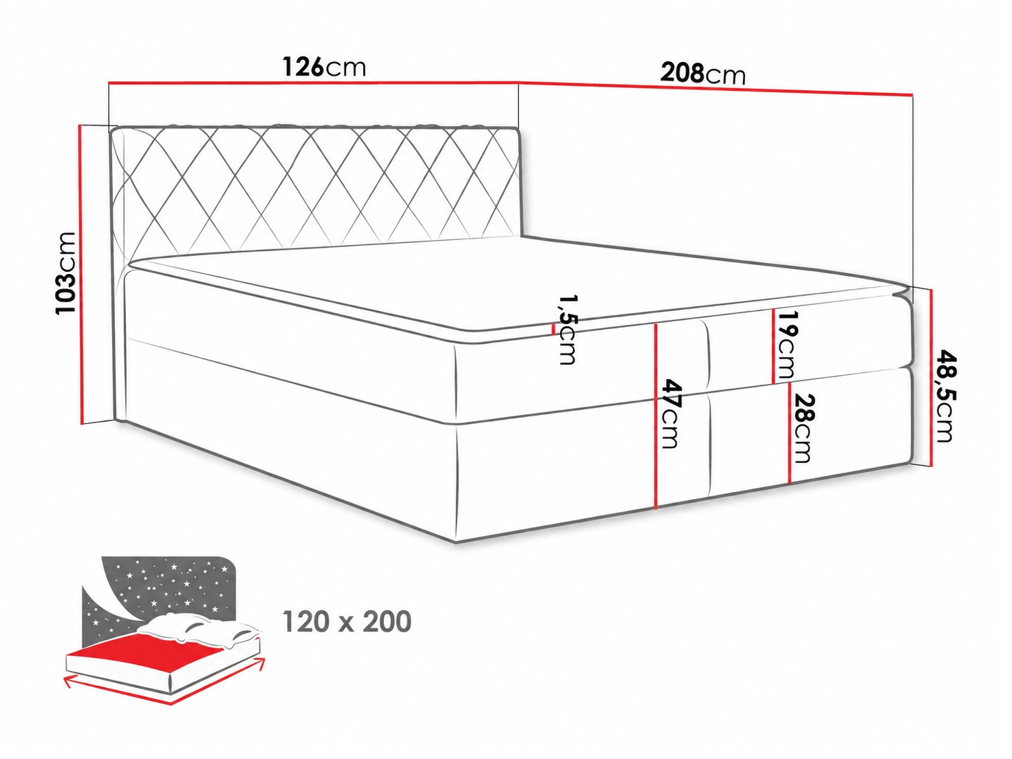 Boxspring postelja Genus (Velluto 11)