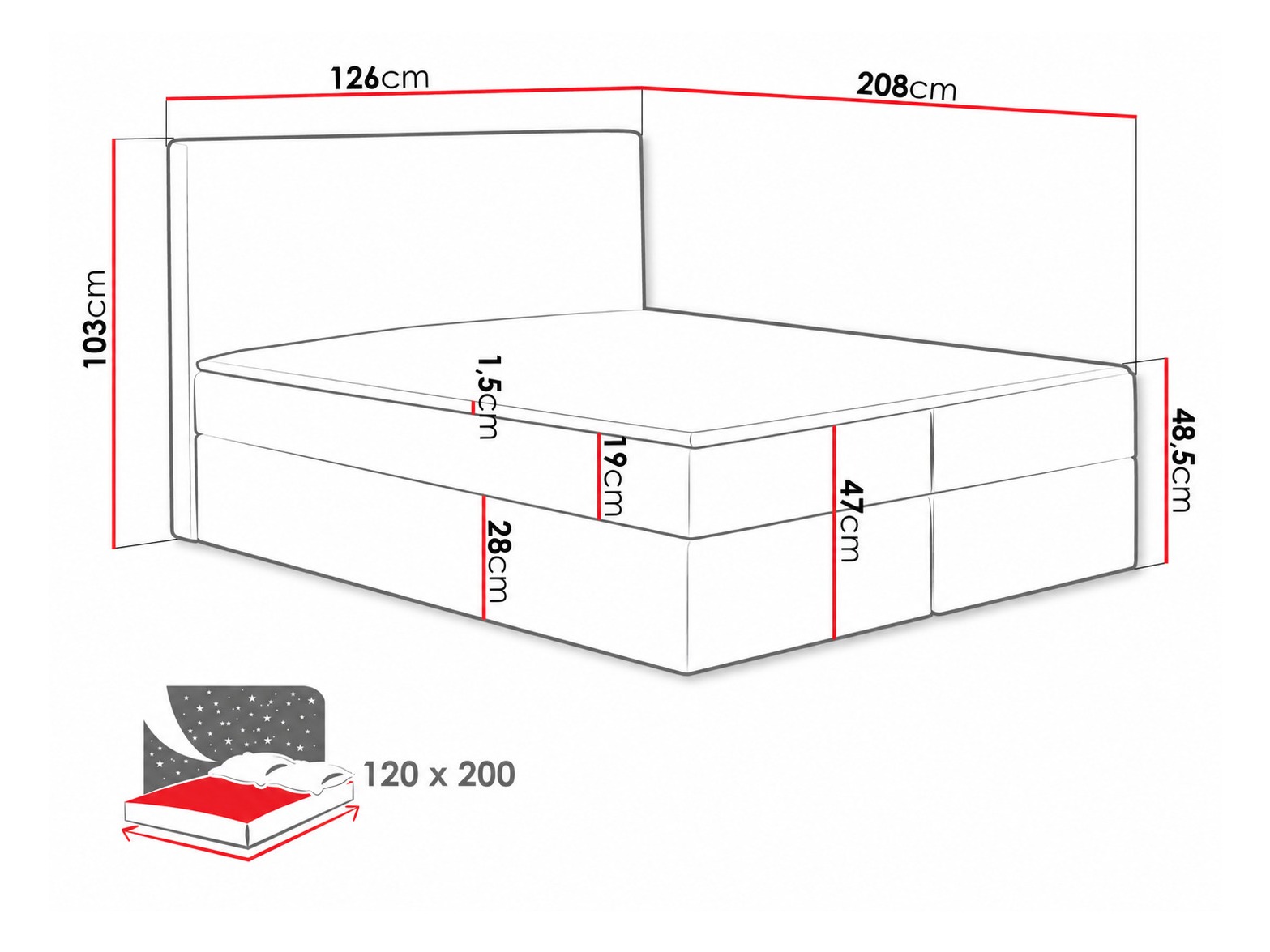 Boxspring postelja Nix (Velluto 10)