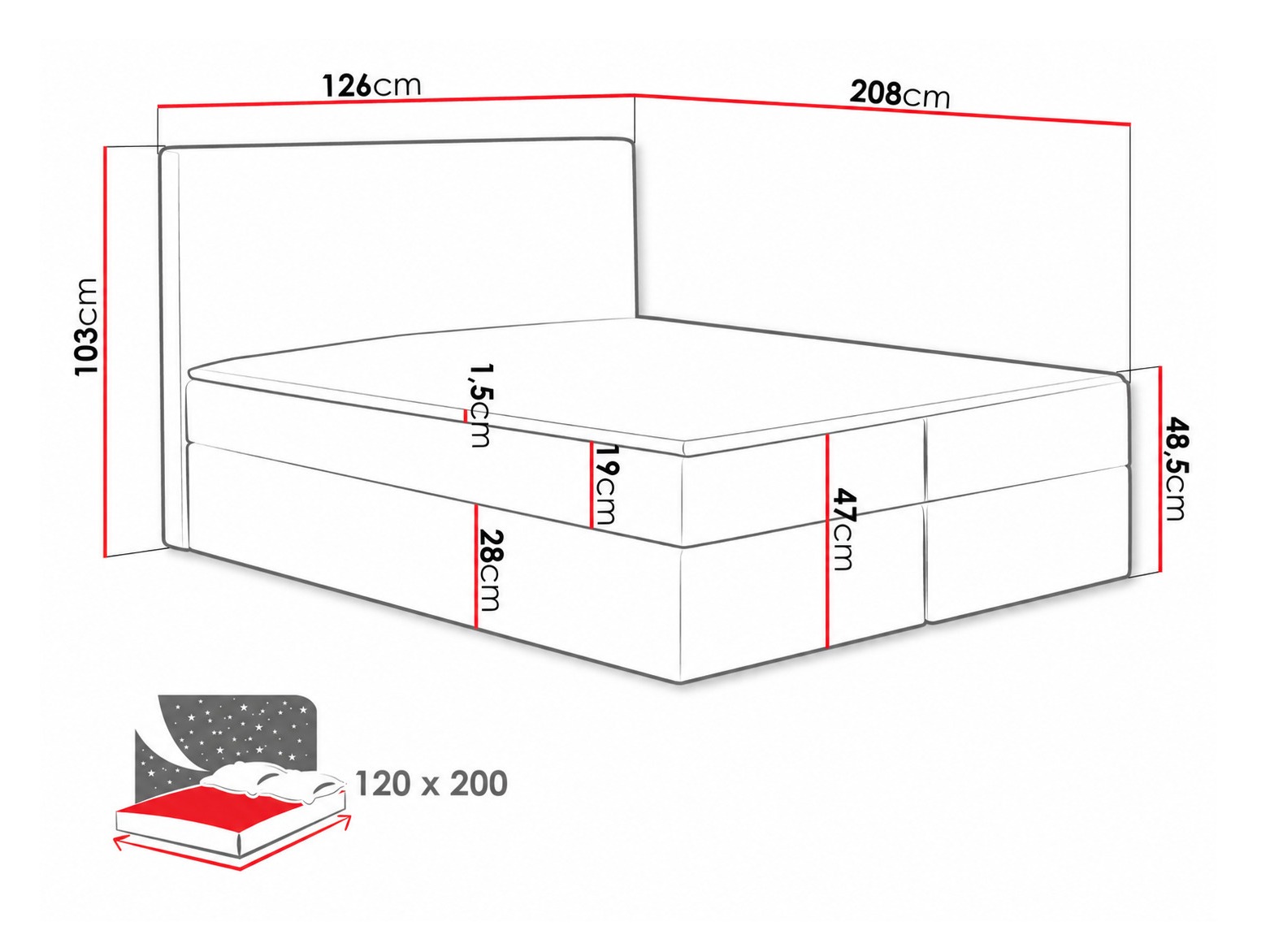 Boxspring postelja Nix (Velluto 11)