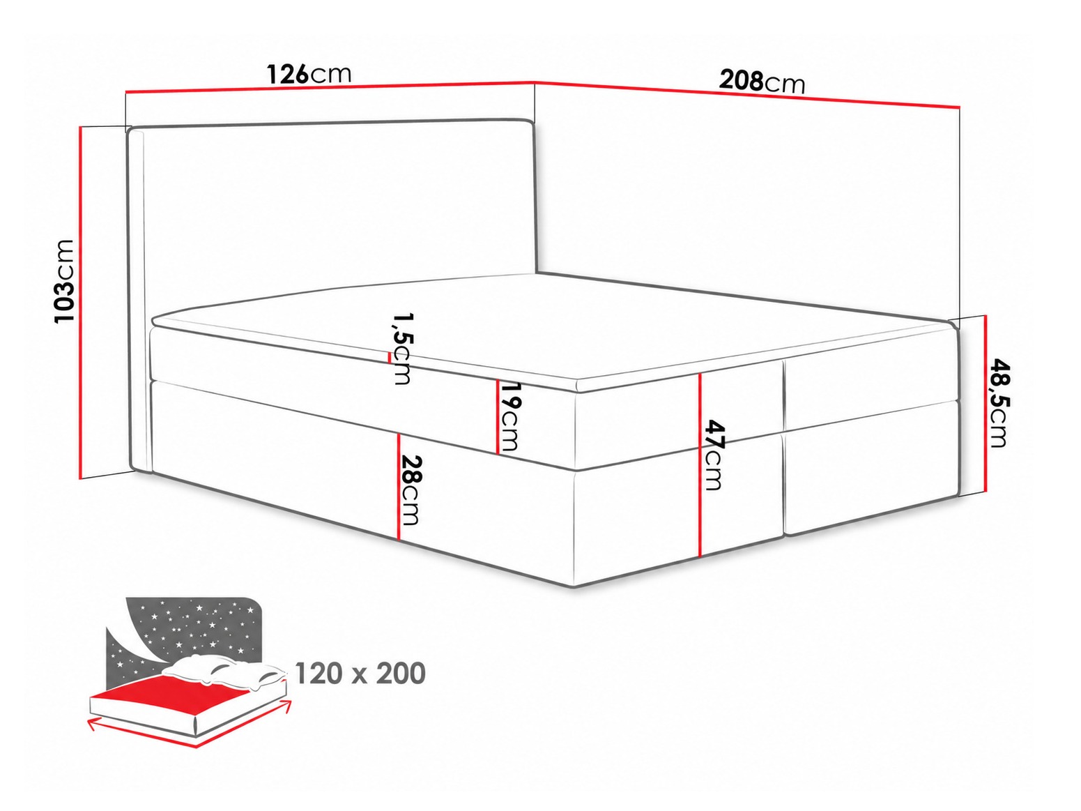 Boxspring postelja Nix (Velluto 16)
