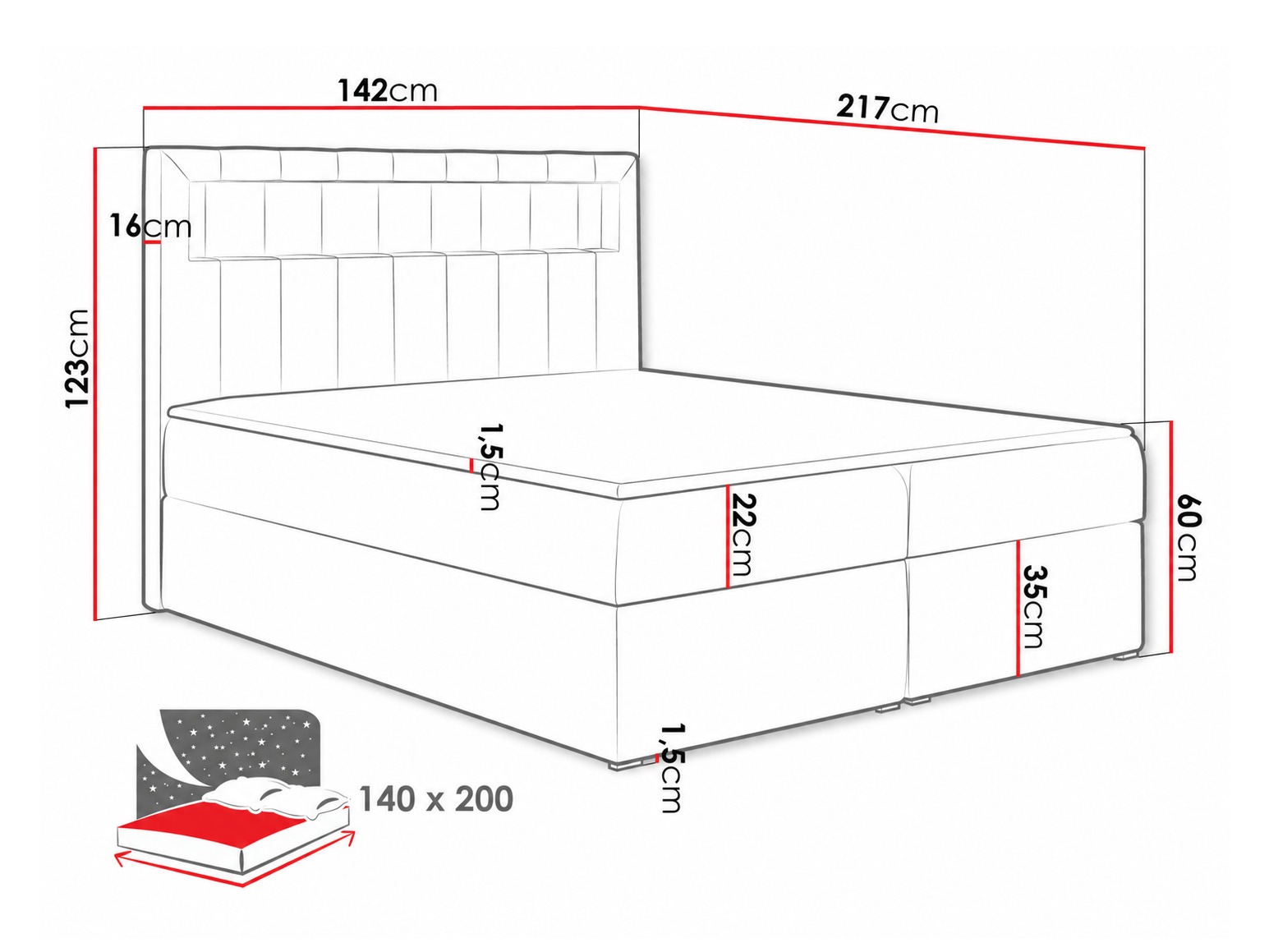 Boxspring postelja Pomum (Magic Velvet 2217)