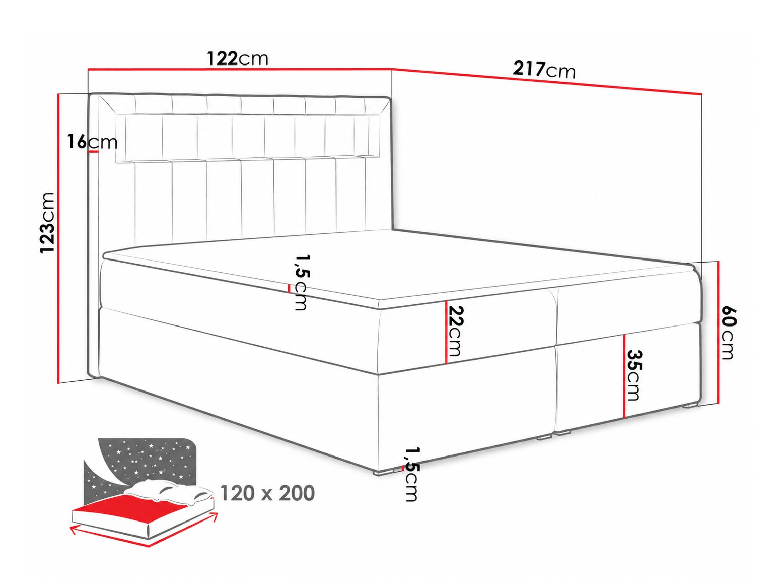 Boxspring postelja Pomum (Magic Velvet 2225)