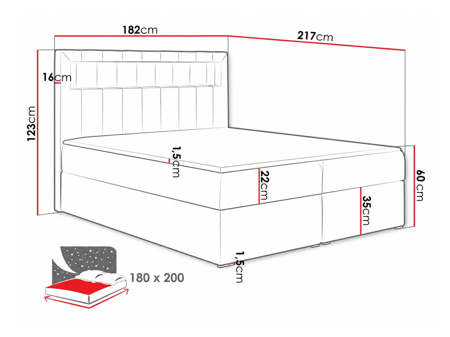 Boxspring postelja Pomum (Magic Velvet 2225)