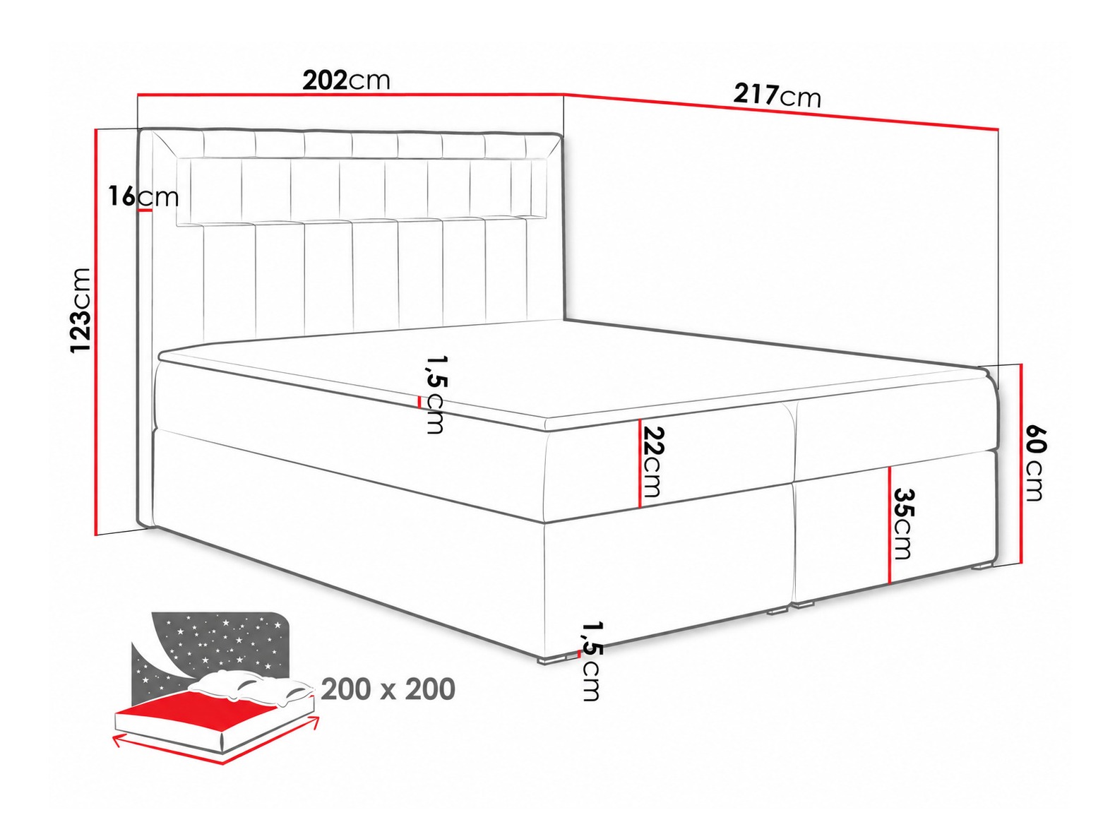 Boxspring postelja Pomum (Magic Velvet 2225)