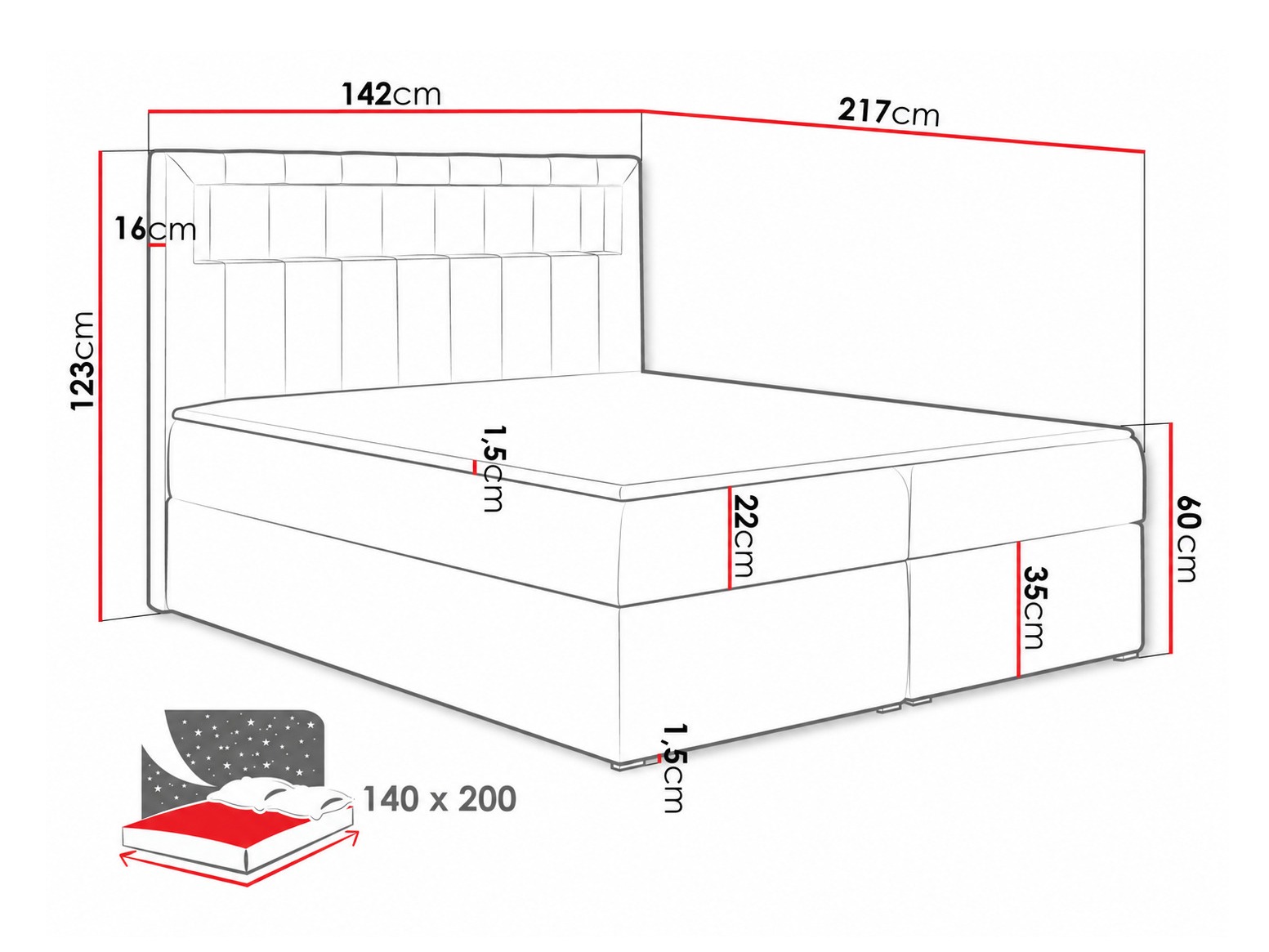 Boxspring postelja Pomum (Soft 011)