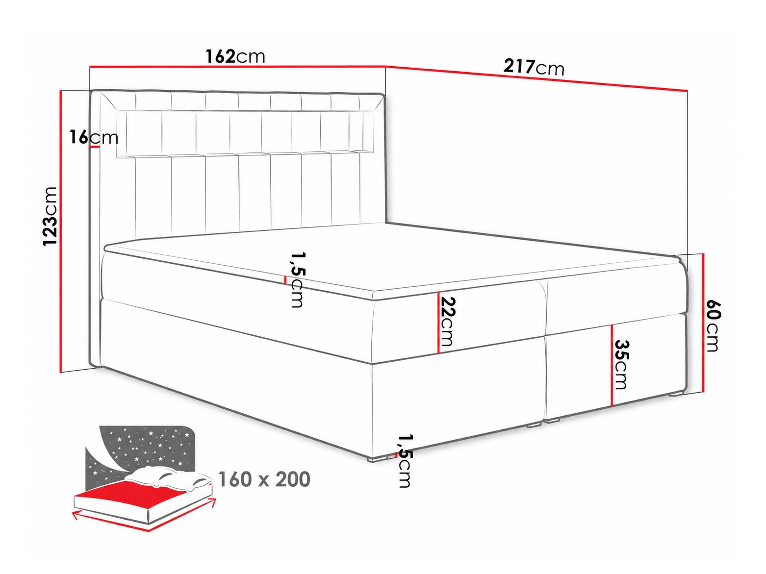 Boxspring postelja Pomum (Soft 017)