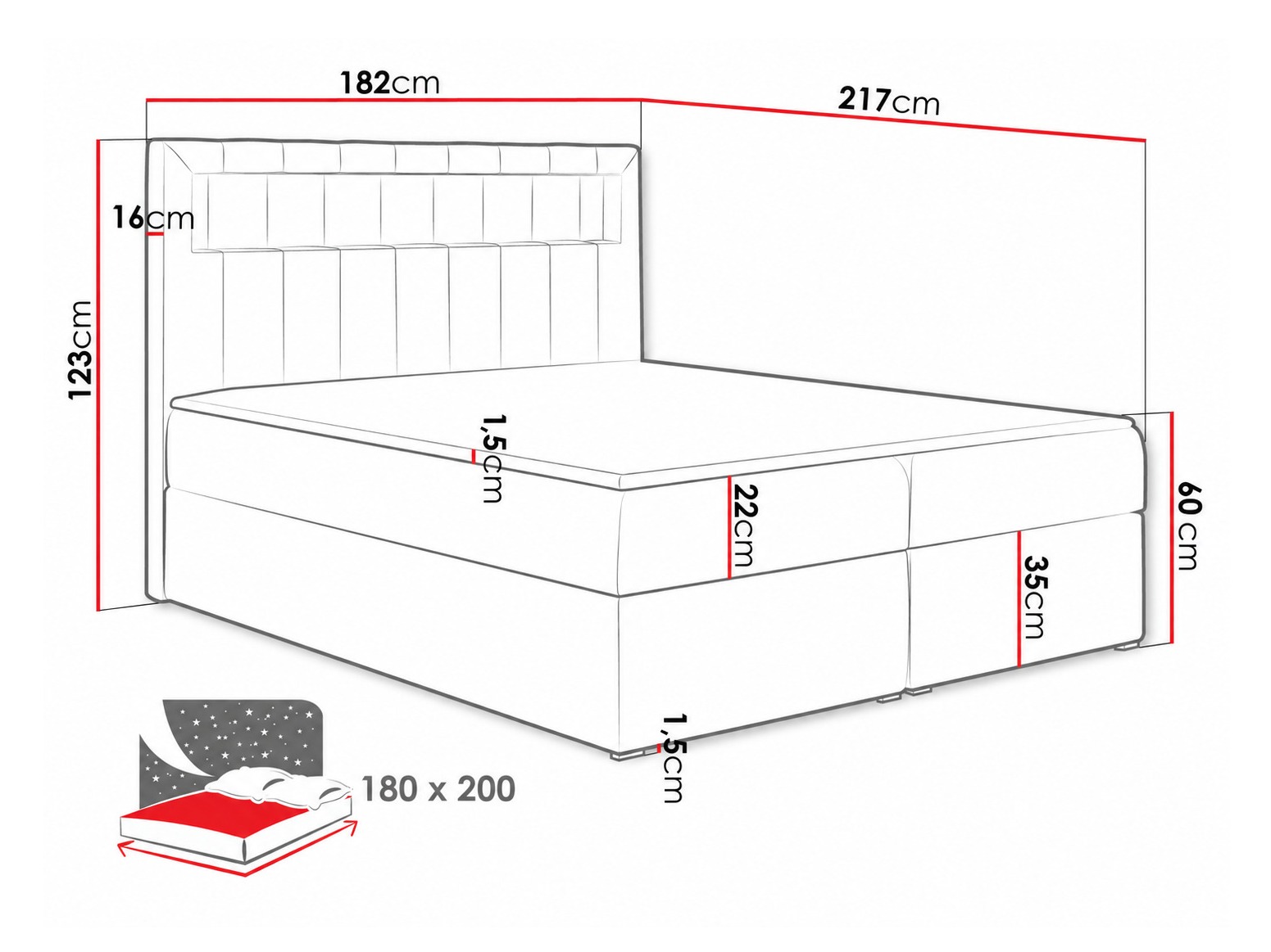 Boxspring postelja Pomum (Soft 017)