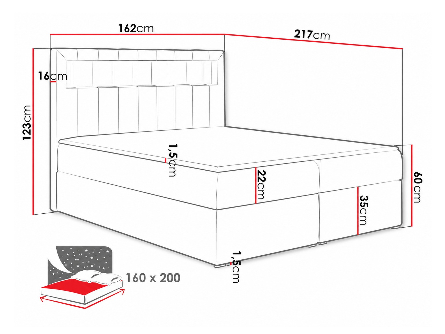 Boxspring postelja Pomum (Soft 029)
