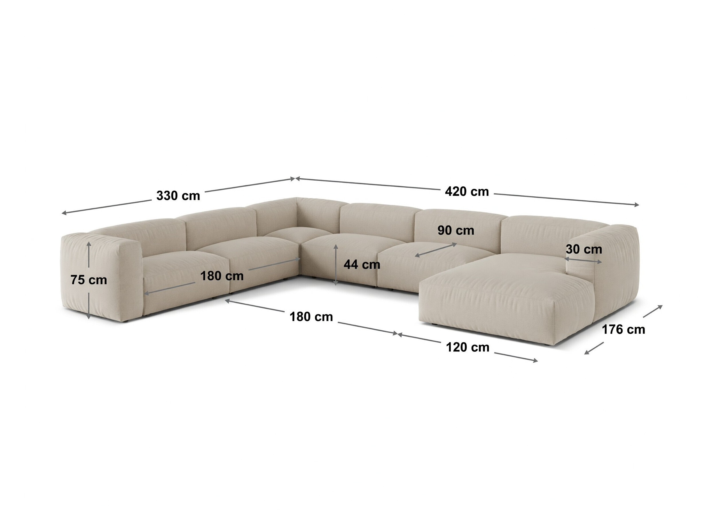 Modularna kotna sedežna garnitura Sorcoro 133 (Vogue 03)