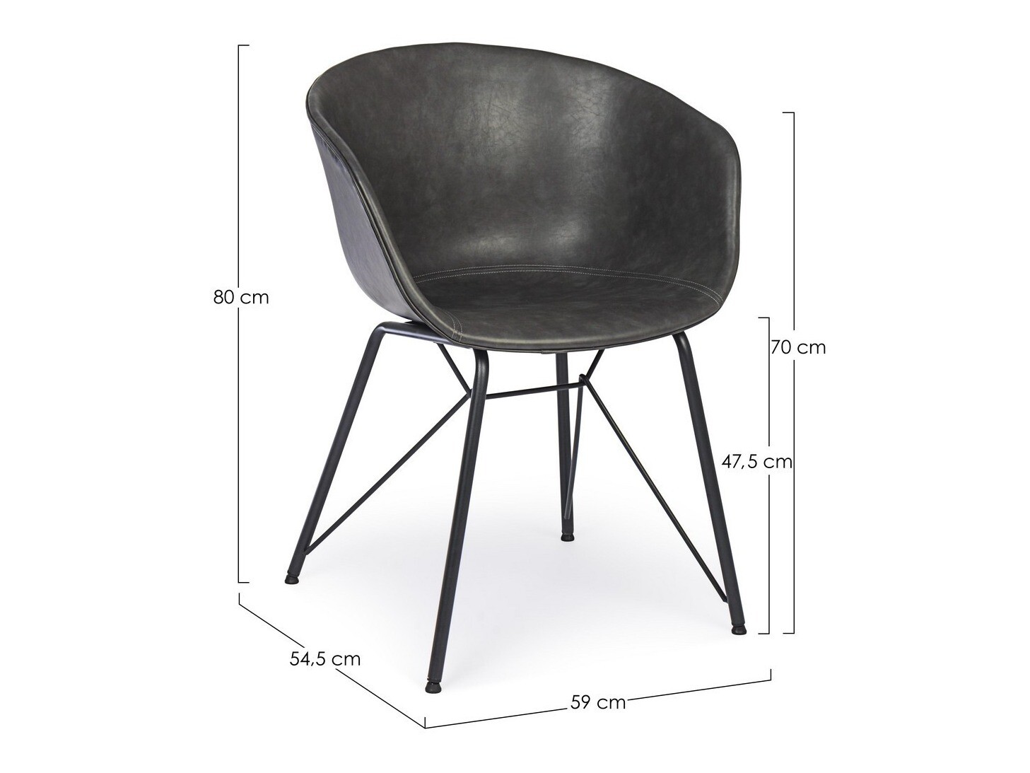 Stol Keizer 393 (Temno siva)