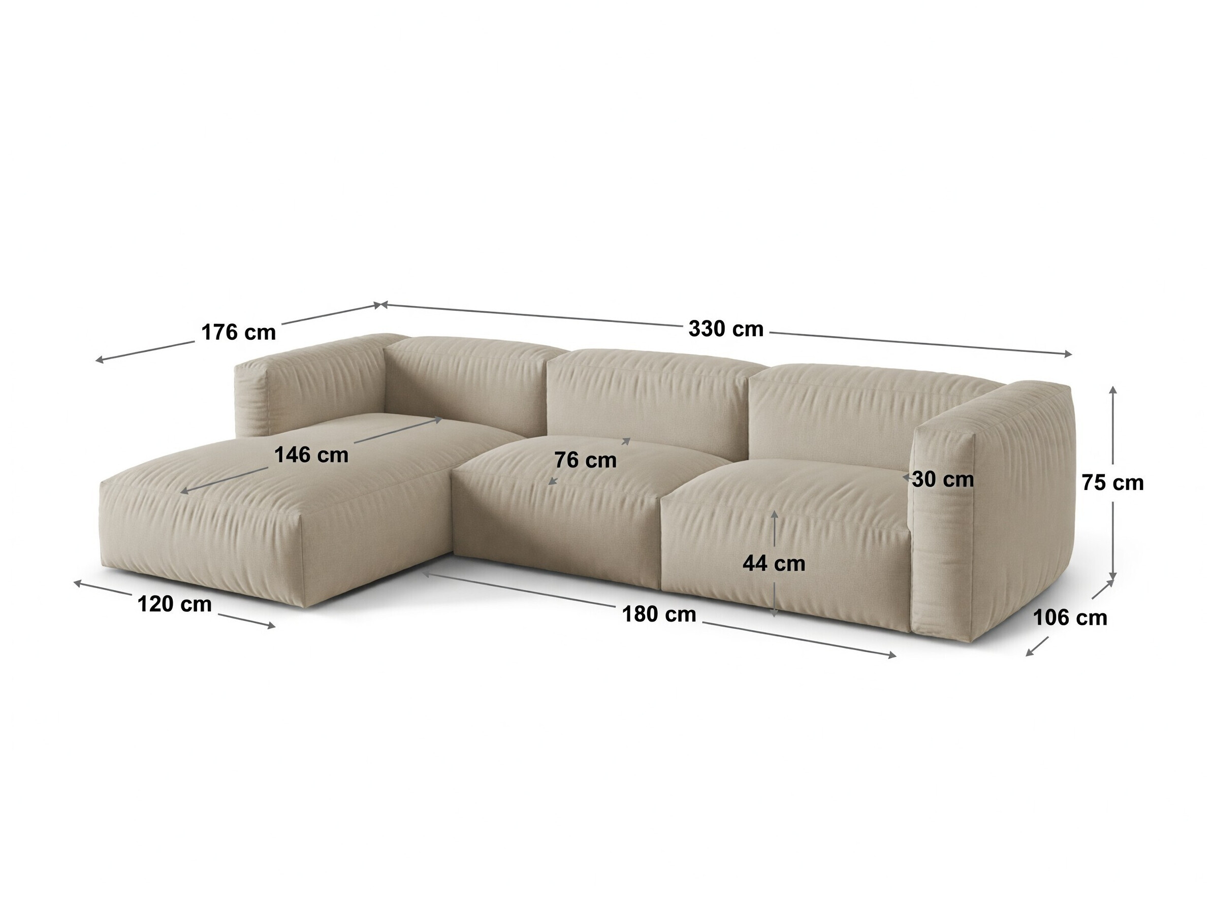 Modularna kotna sedežna garnitura Sorcoro 120 (Tilia 17)