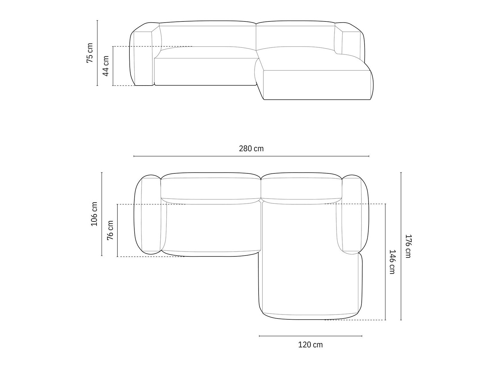 Modularna kotna sedežna garnitura Sorcoro 105 (Vogue 13)