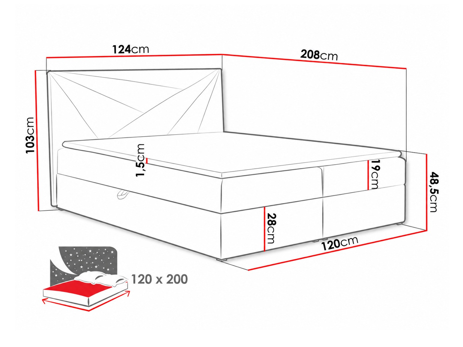 Boxspring postelja Pons II (Paros 2)