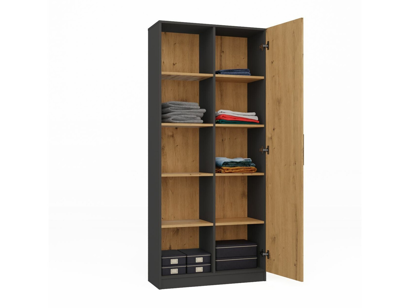 Regal Elbvelu 122 (Antracit + Artisan hrast)