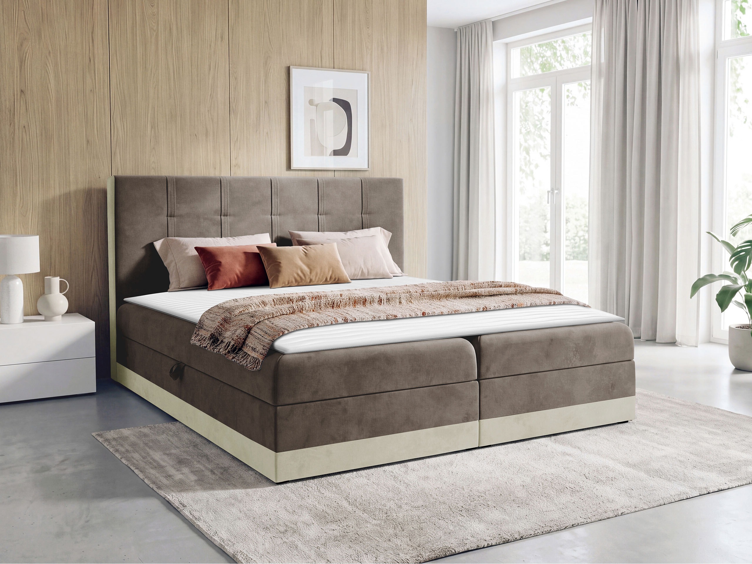 Boxspring postelja Villa (Kameleon 04 + Kameleon 15)