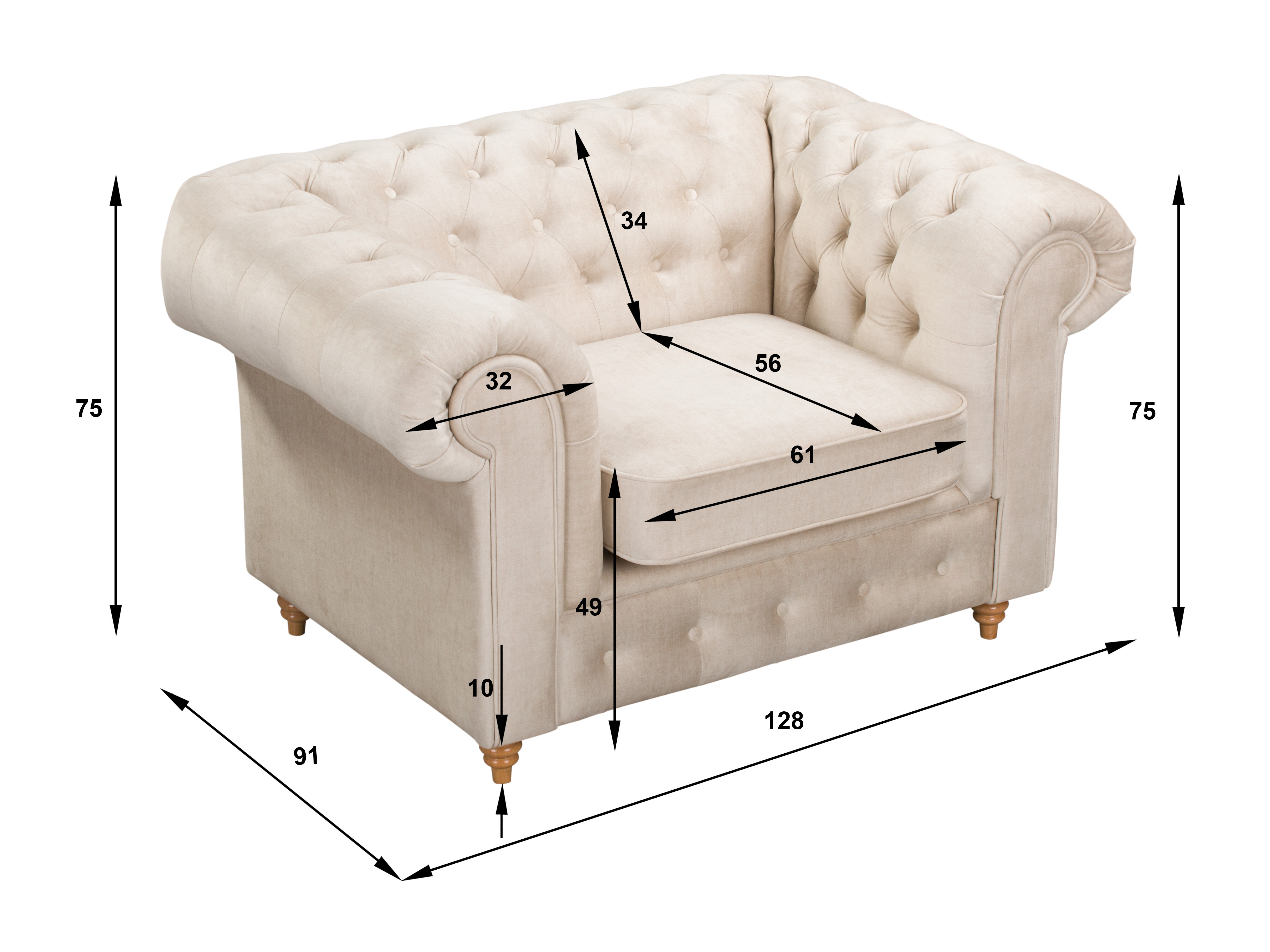 Chesterfield fotelj Elitala 102 (Vogue 04)