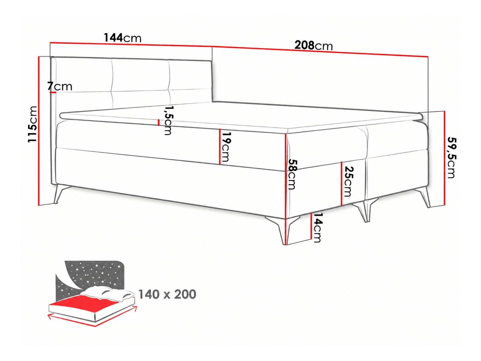 Boxspring postelja Harena (Soft 010)