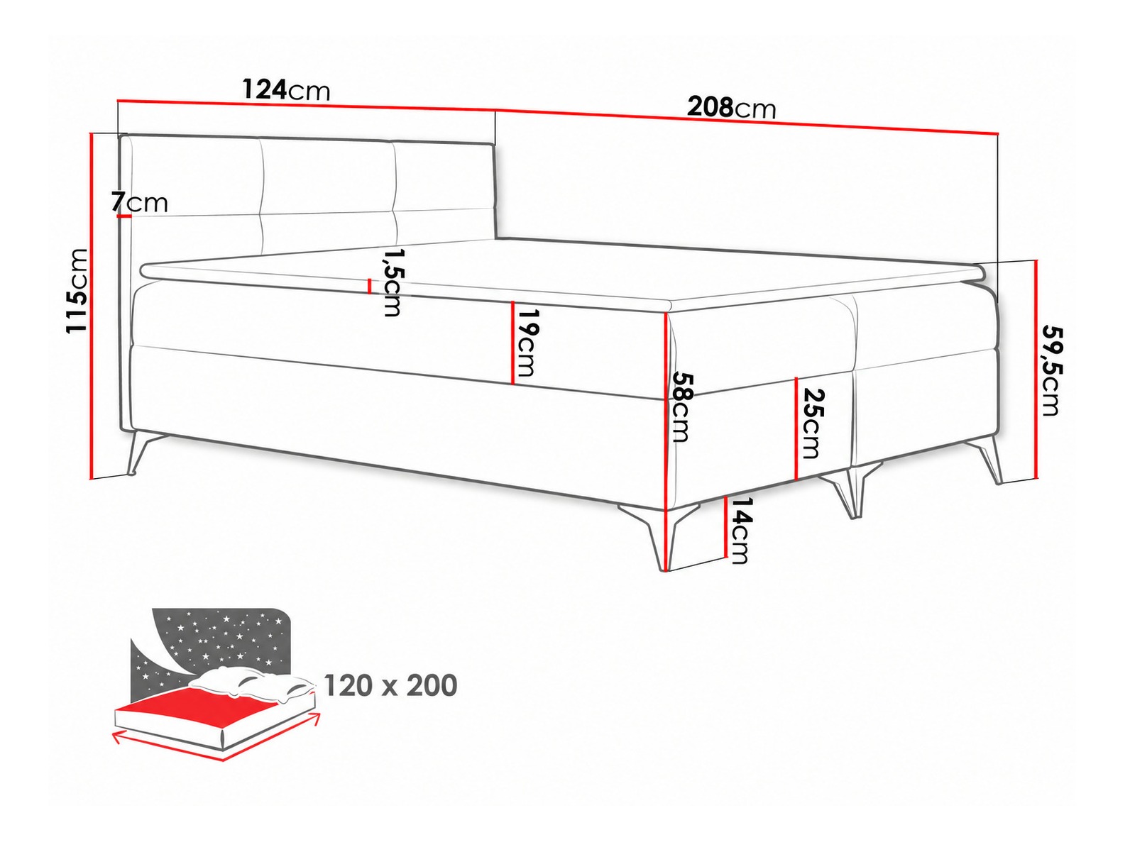 Boxspring postelja Harena (Soft 011)