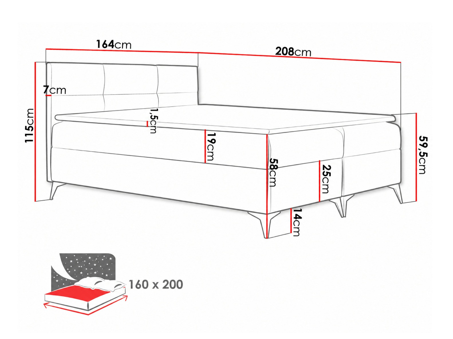 Boxspring postelja Harena (Soft 011)