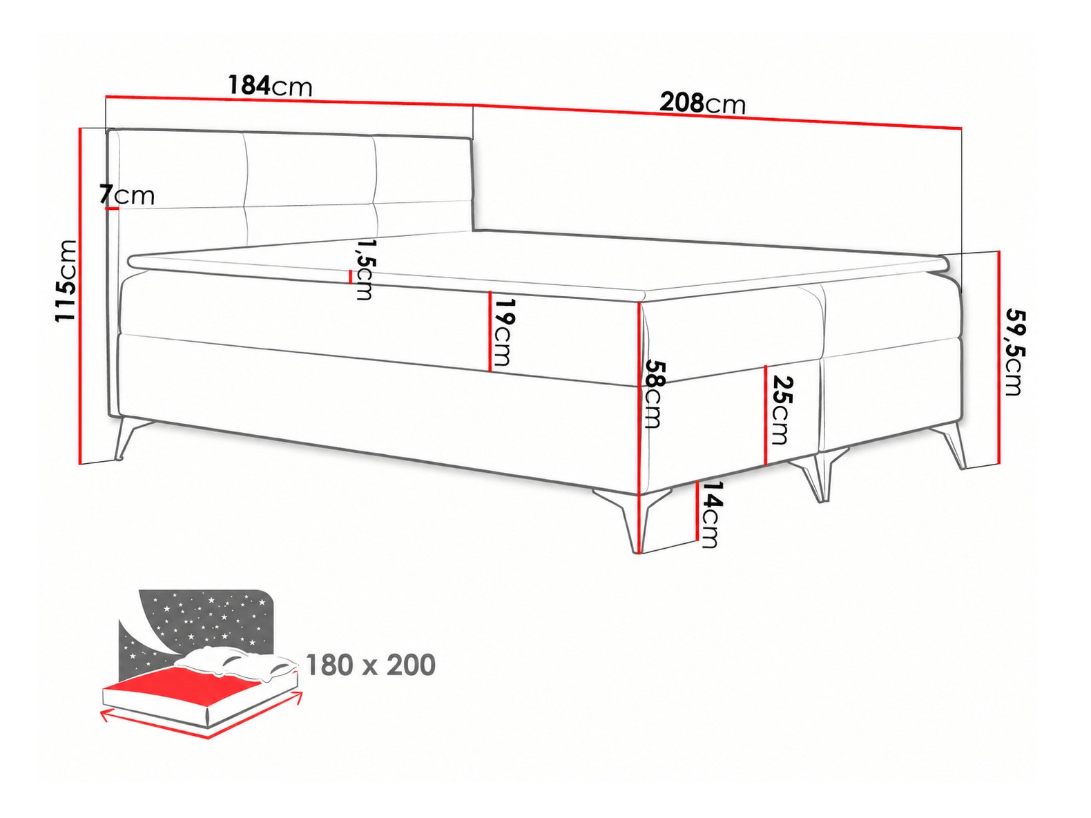 Boxspring postelja Harena (Soft 017)