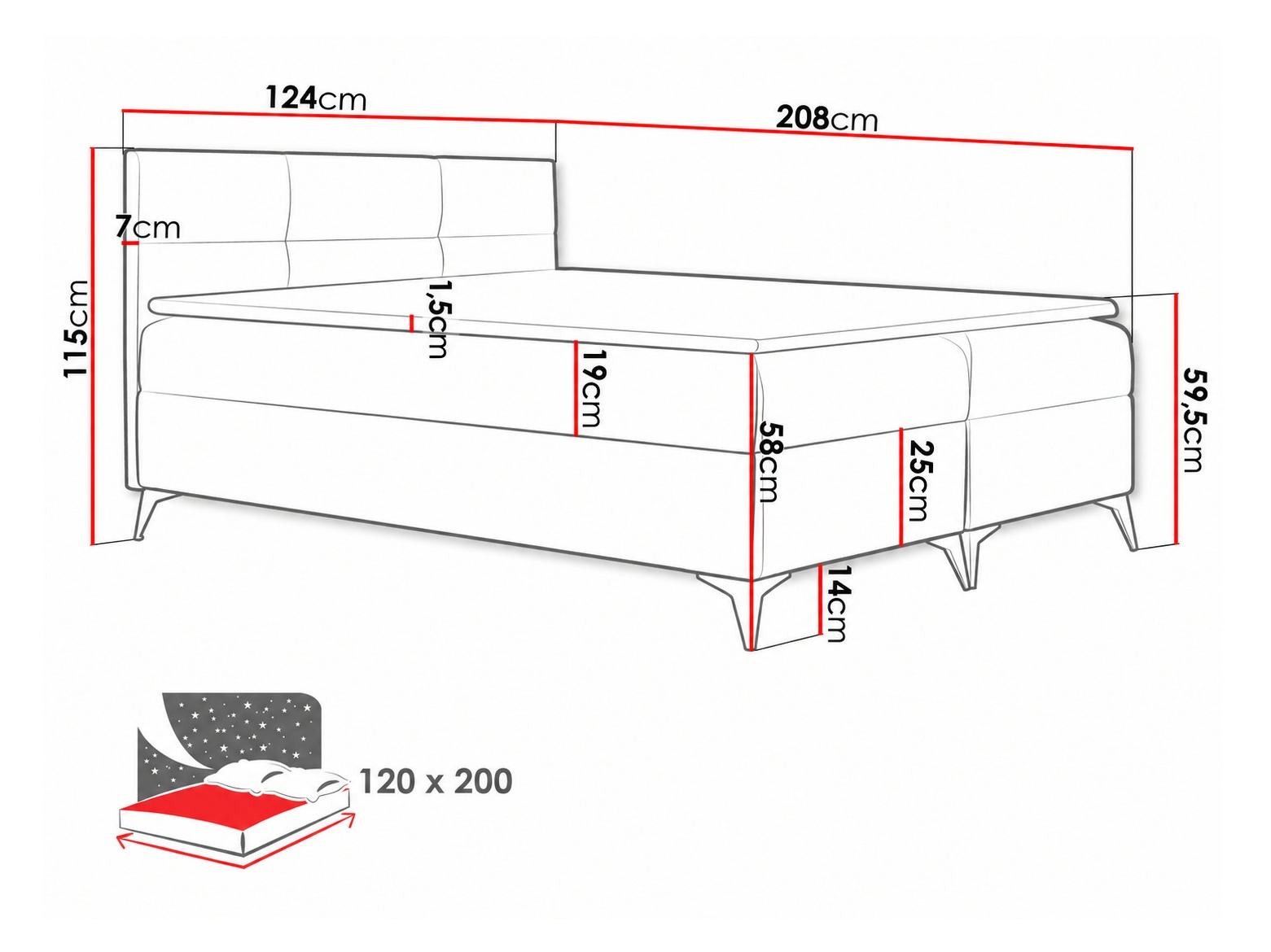 Boxspring postelja Harena (Soft 029)