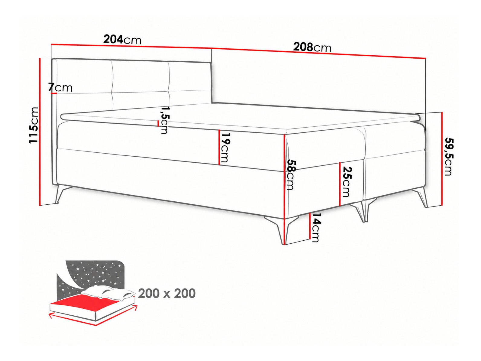 Boxspring postelja Harena (Soft 033)