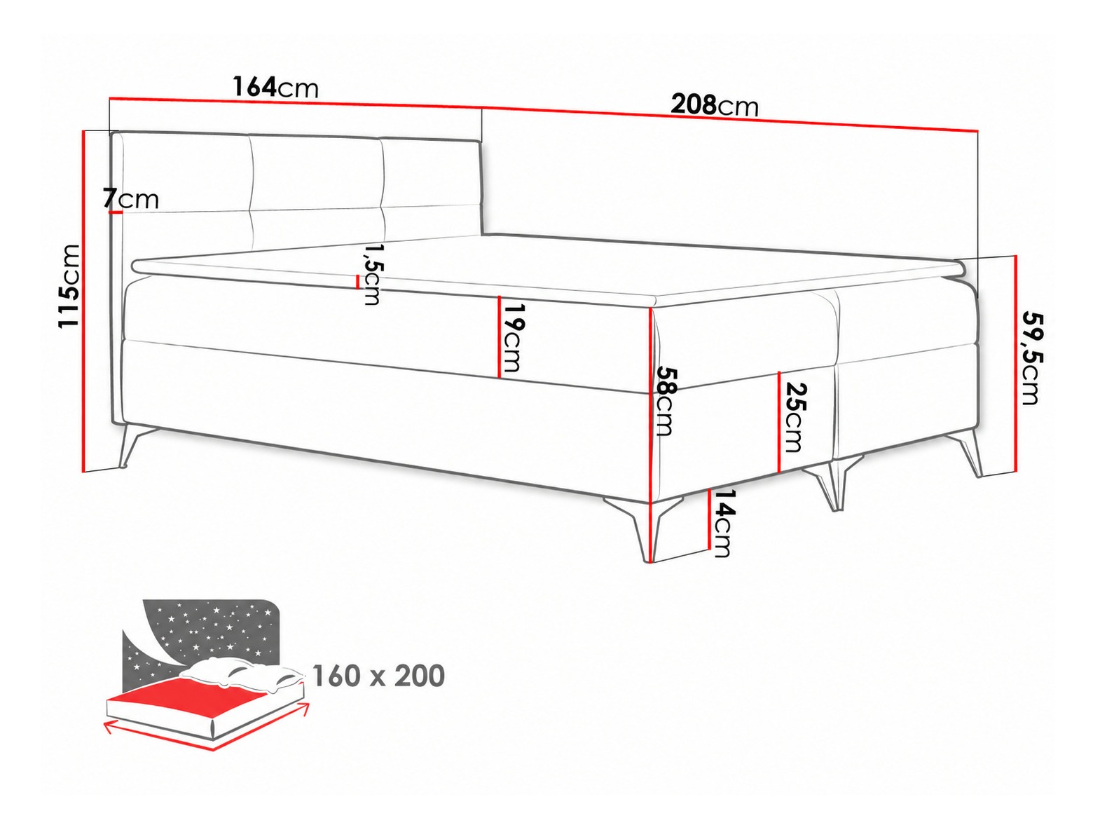 Boxspring postelja Harena (Soft 033)