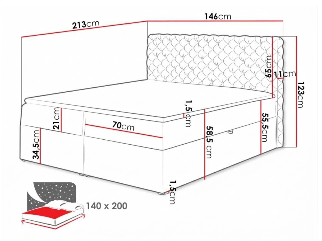 Boxspring postelja Lac (Magic Velvet 2225)