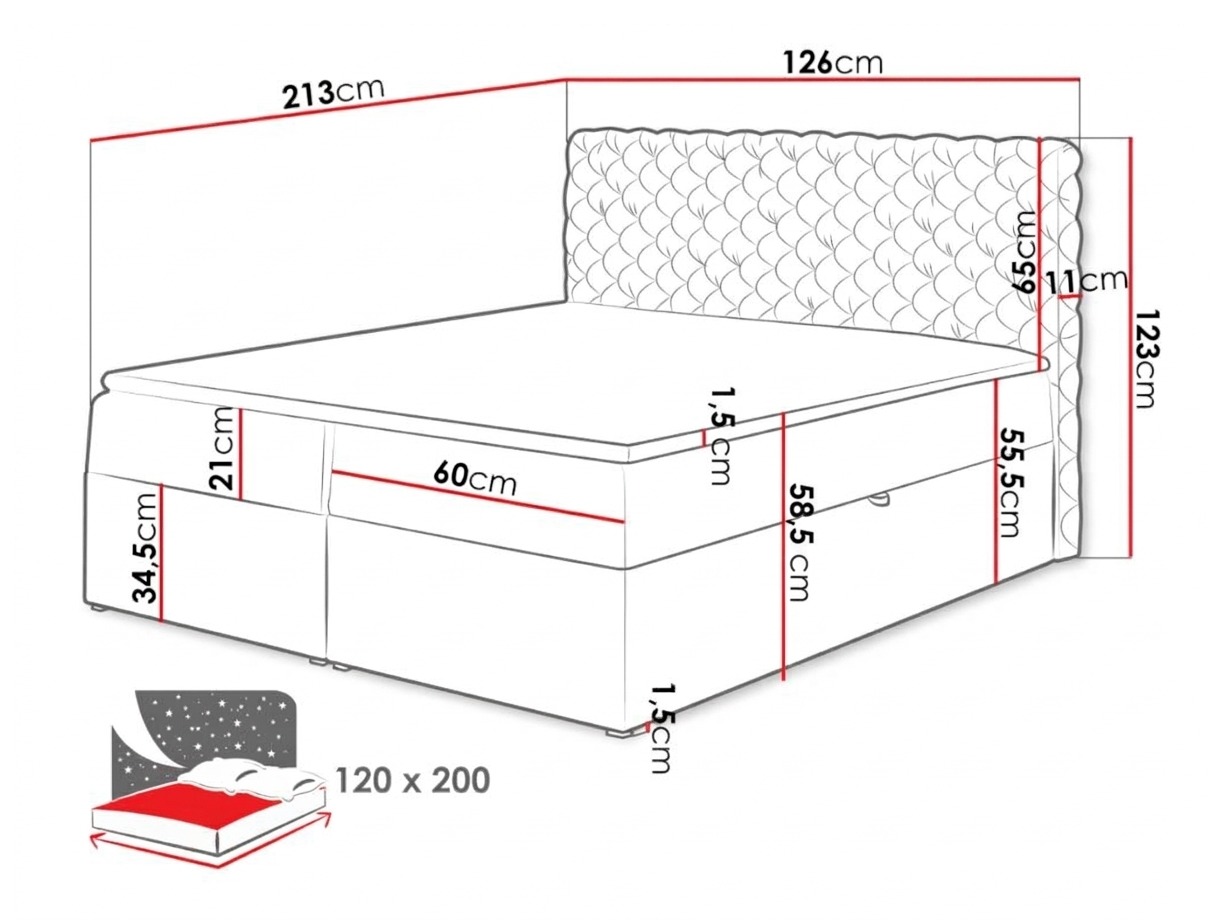 Boxspring postelja Lac (Magic Velvet 2243)