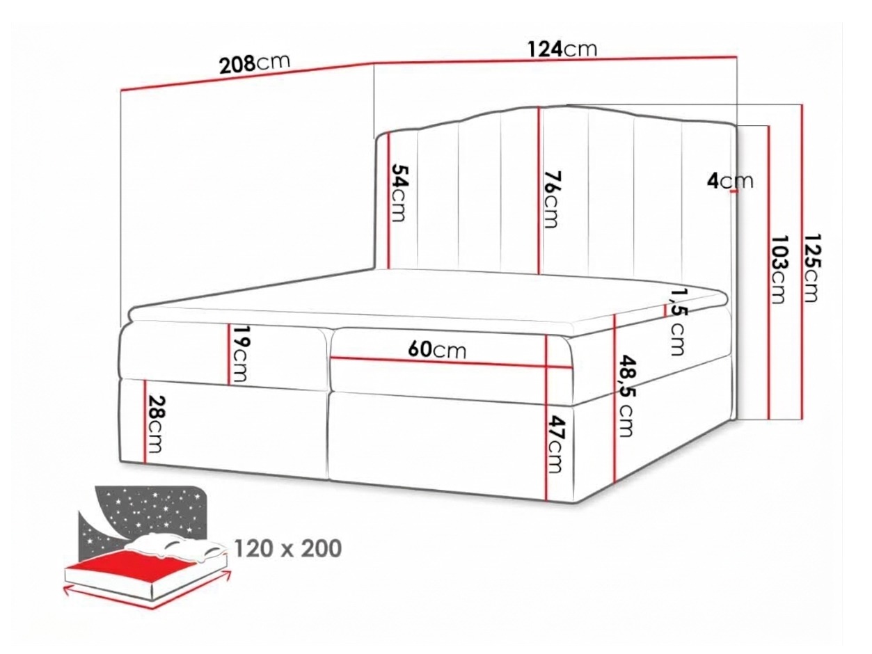 Boxspring postelja Cantus (Casablanca 2314)