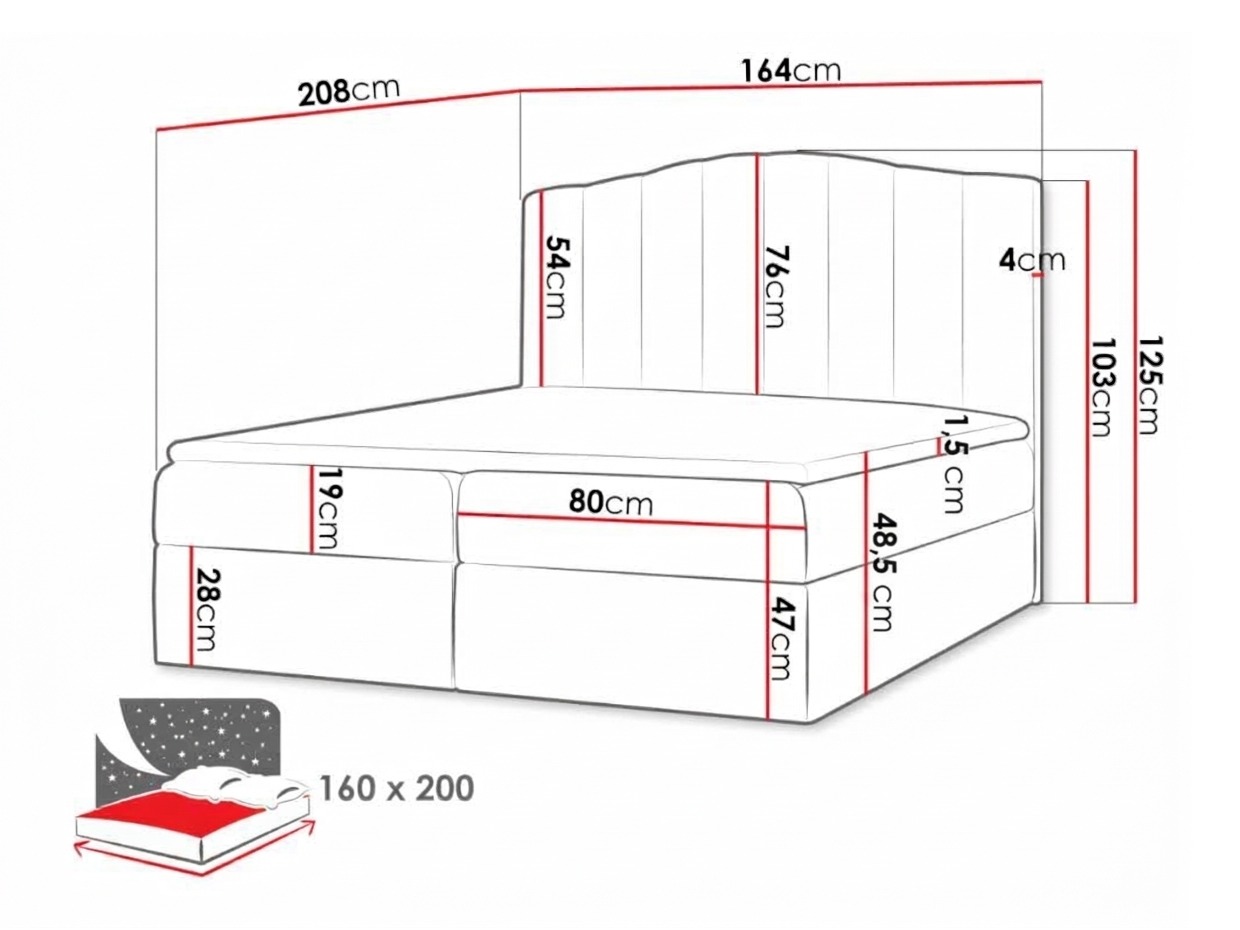 Boxspring postelja Cantus (Casablanca 2314)