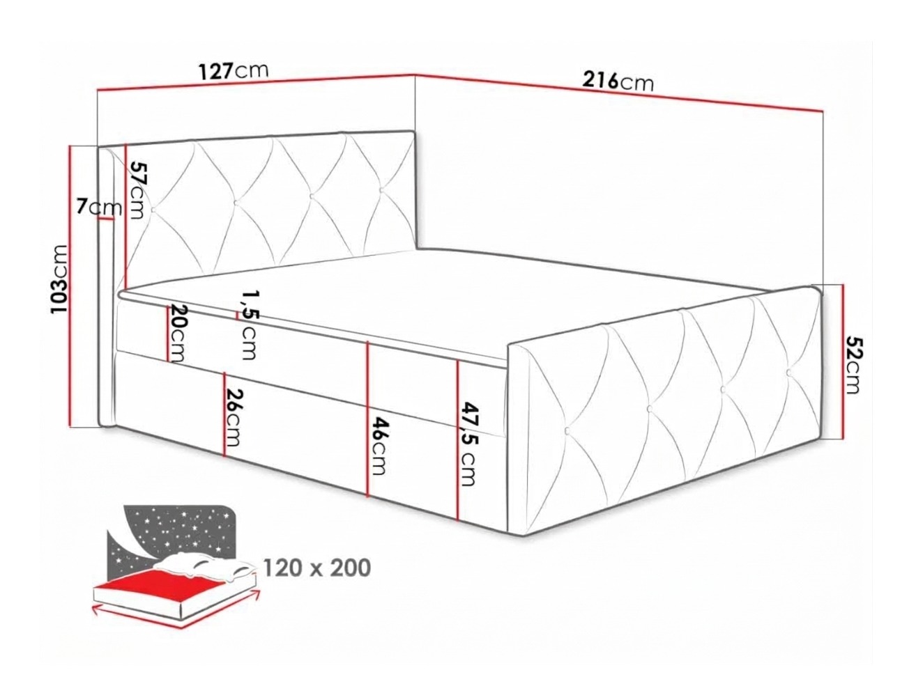 Boxspring postelja Litus I (Zetta 297)
