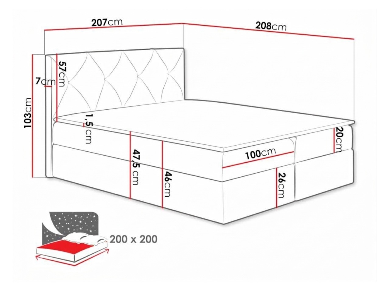 Boxspring postelja Litus (Zetta 304)