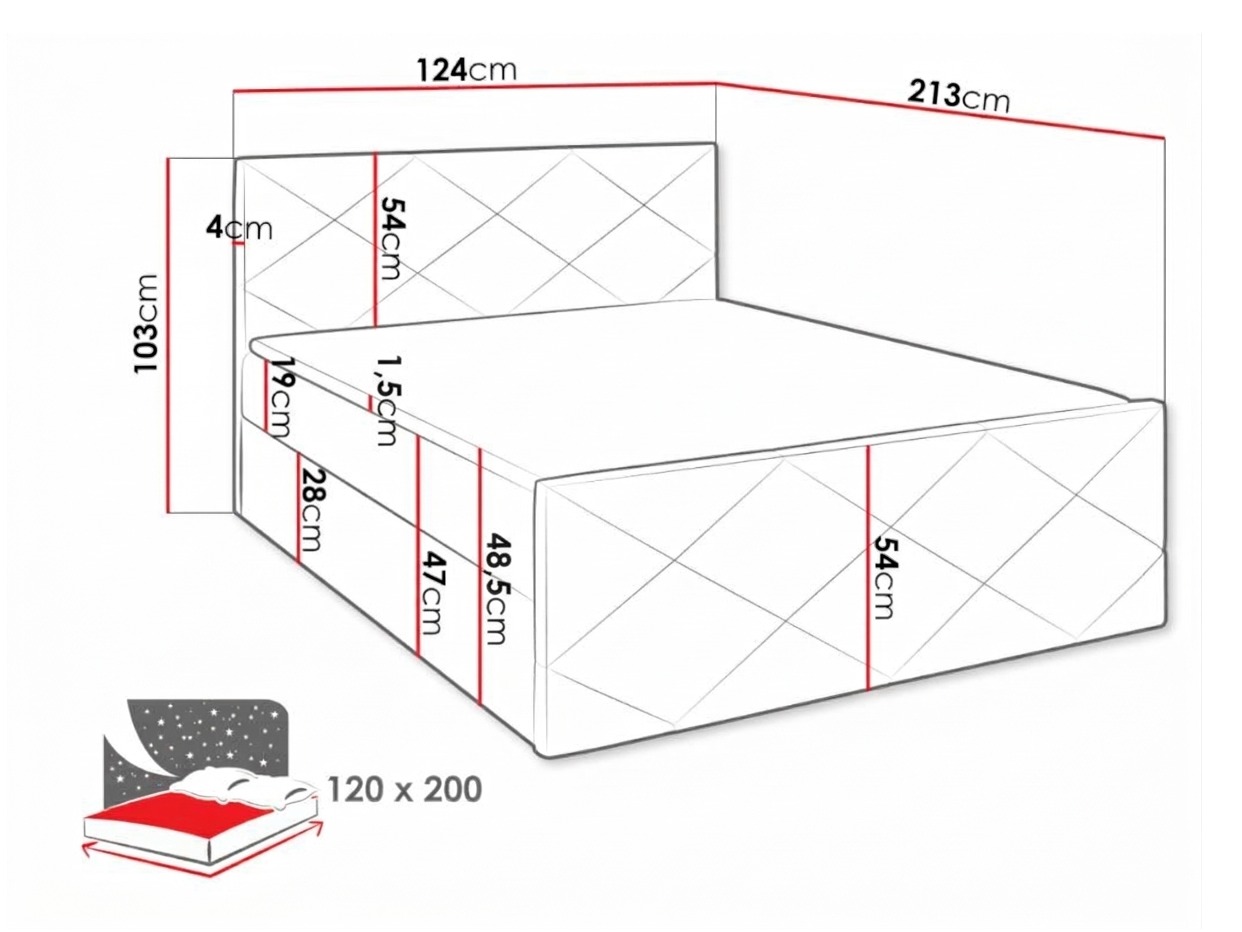 Boxspring postelja Mons (Ikar 01)