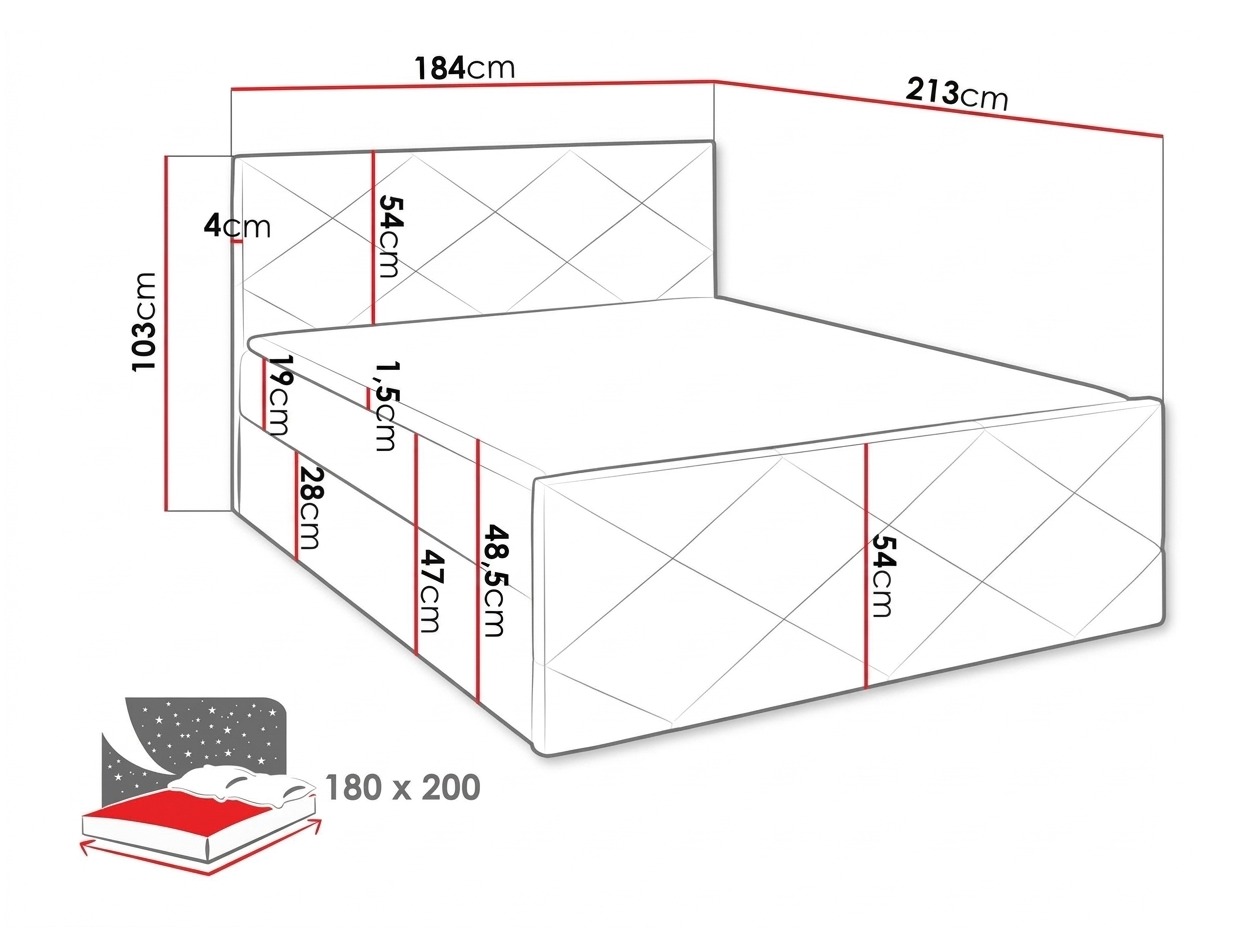 Boxspring postelja Mons (Kameleon 37)