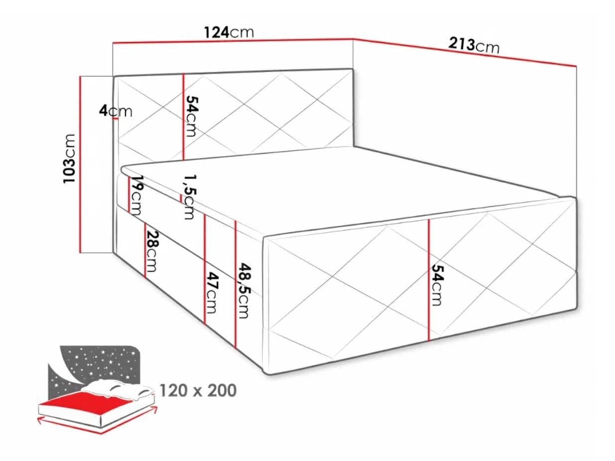 Boxspring postelja Mons (Soft 032)