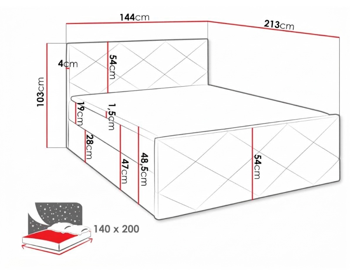 Boxspring postelja Mons (Soft 032)