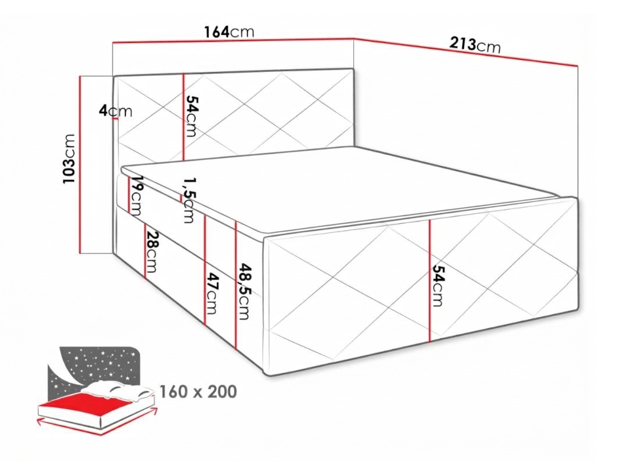 Boxspring postelja Mons (Soft 032)